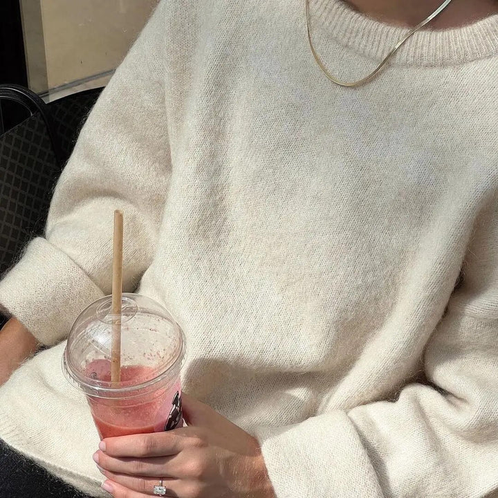 Comfortable women's Clara sweater, a versatile long sleeve cozy knit for chic everyday fall & winter wear.