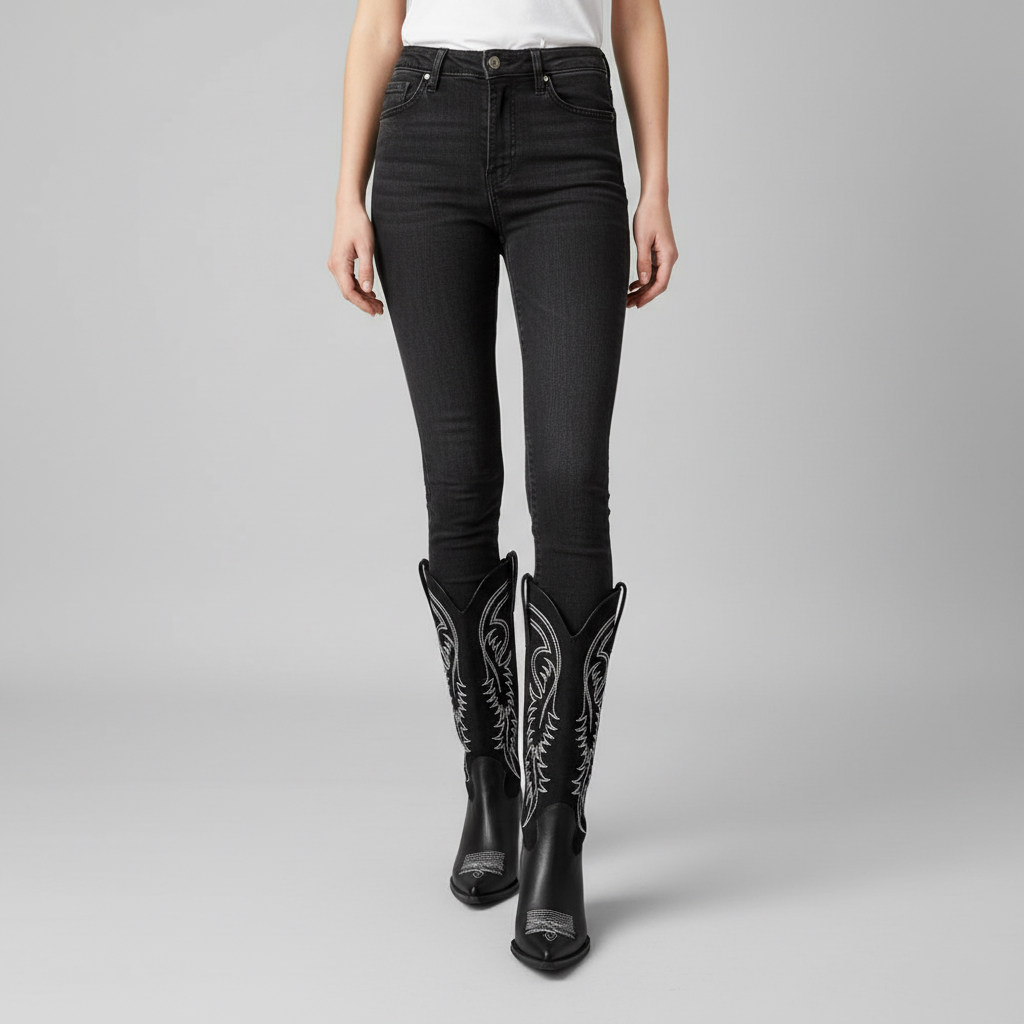 Emma women's high-quality cowboy boots, Western-inspired ankle boots for comfortable winter wear.