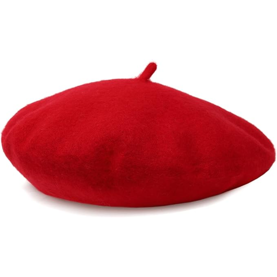 Stylish women's wool beret, perfect for a chic French look in winter.