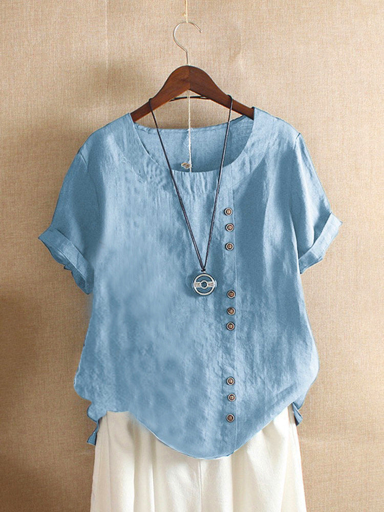 Simple & comfortable women's classic short sleeve round neck t-shirt. A versatile everyday wardrobe staple.