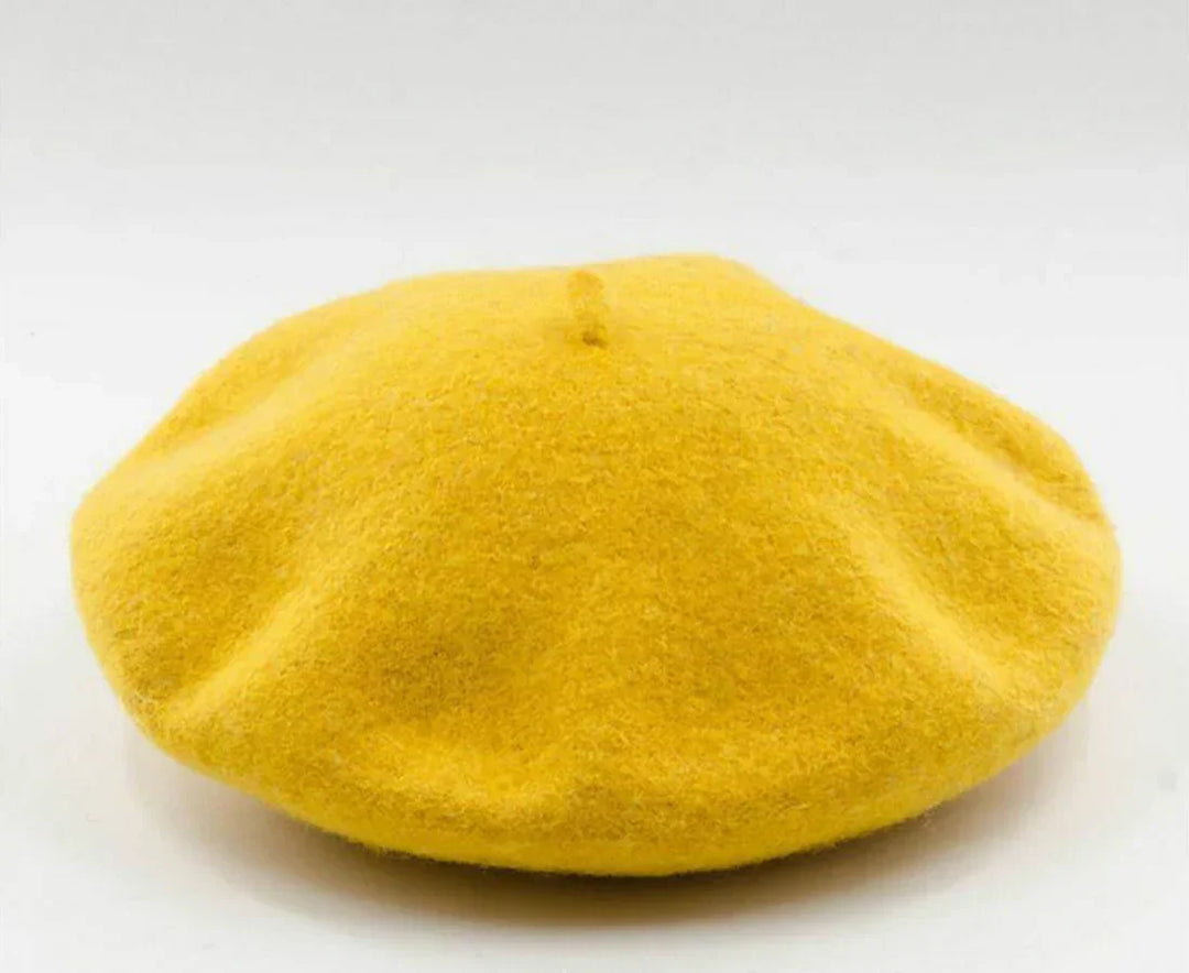 Blue wool beret, a classic and comfortable women's winter hat for daily wear.