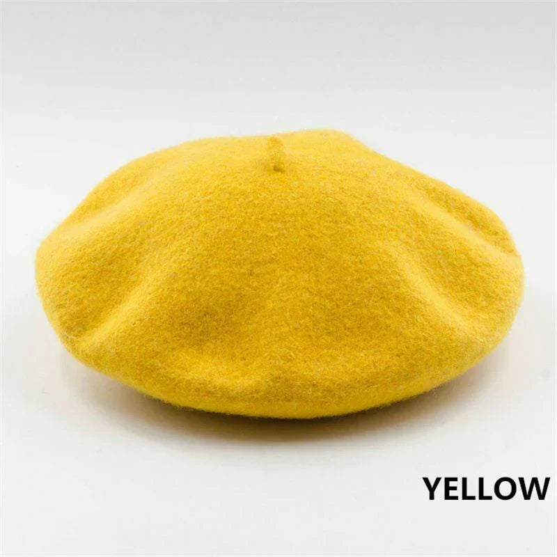 Practical and fashionable women's wool beret, a must-have warm winter accessory.