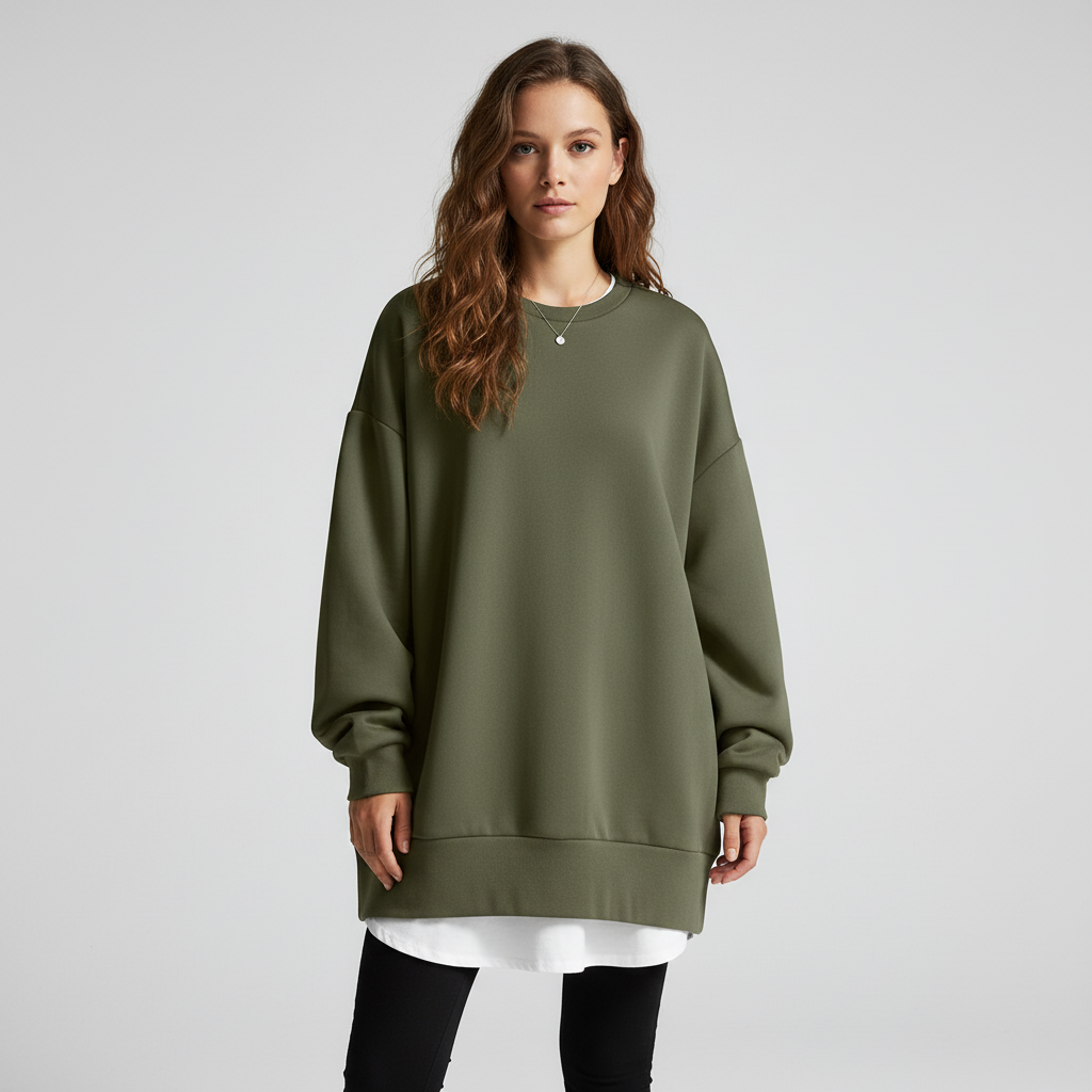 Warm long sleeve women's oversized sweater, perfect knitwear for cozy winter comfort