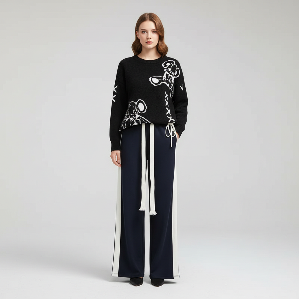 Womens apparel: Petra two-piece sweater and pant set, an ideal cotton blend casual outfit for fall.