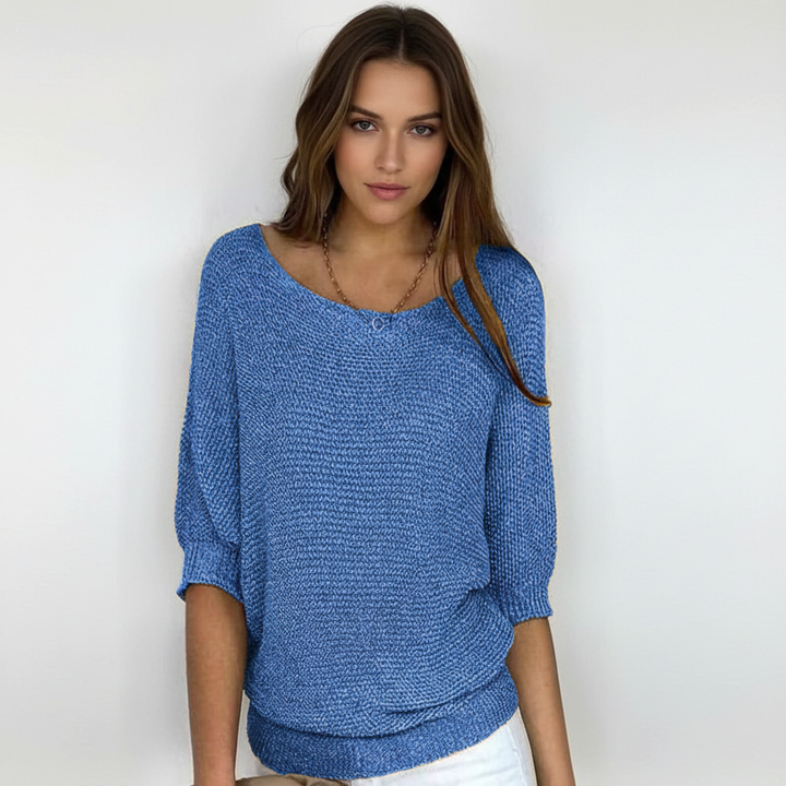 Women's comfortable and soft knitwear, featuring stylish batwing sleeves and a loose fit.