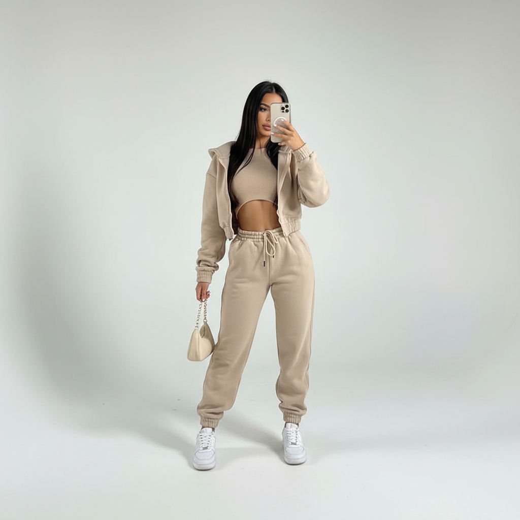 Soft cotton women's loungewear jumpsuit, offering a comfortable loose-fit casual fashion outfit.