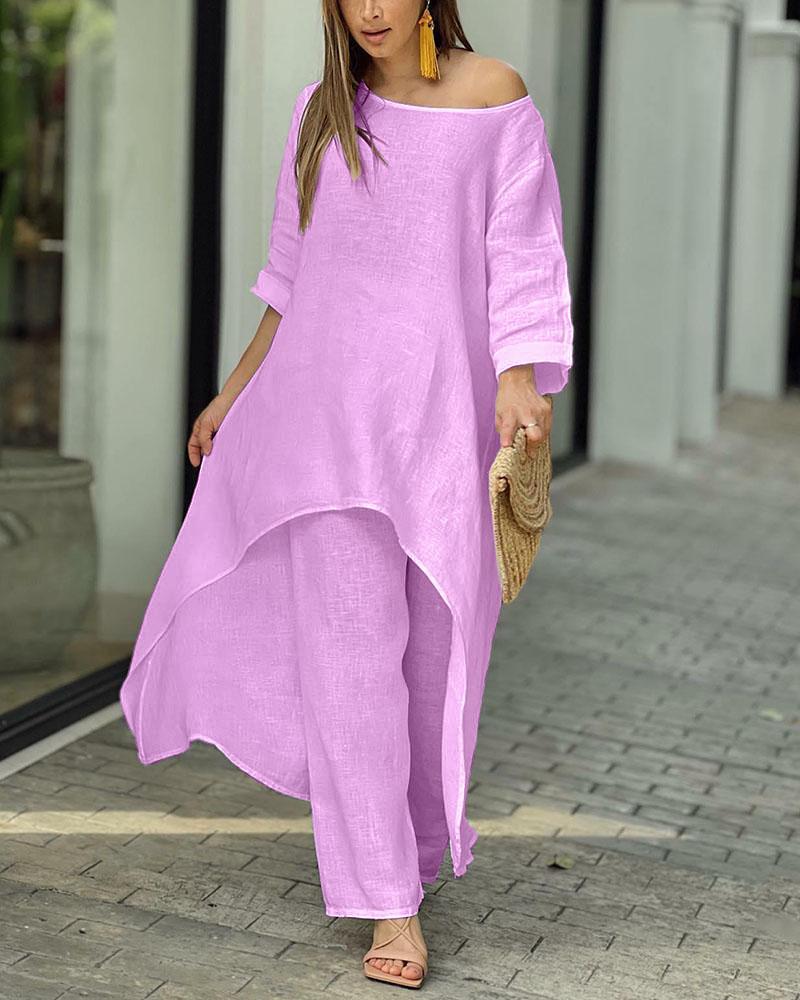 Gray women's luxe leisure set, a breathable and comfortable two-piece loungewear for all-season casual wear.