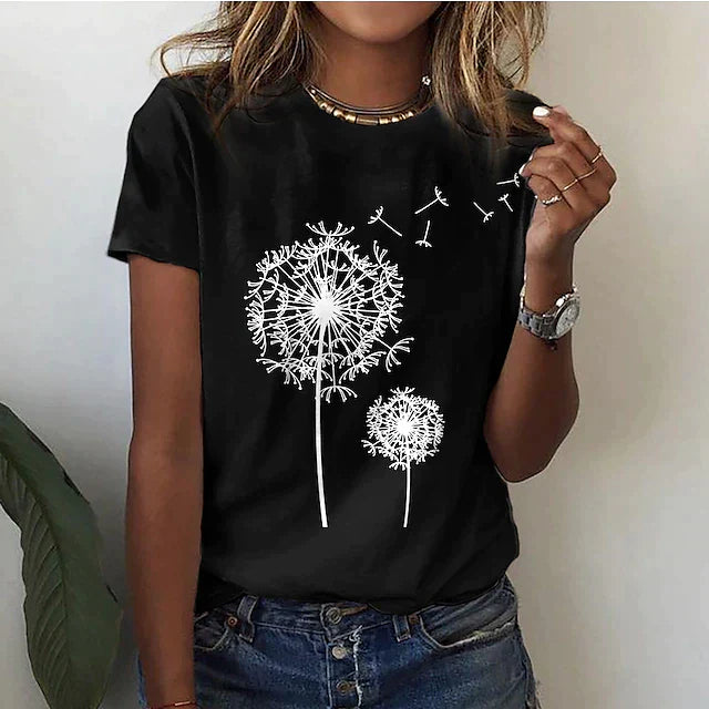 Women's comfortable round neck t-shirt, perfect basic tee for everyday casual wear.