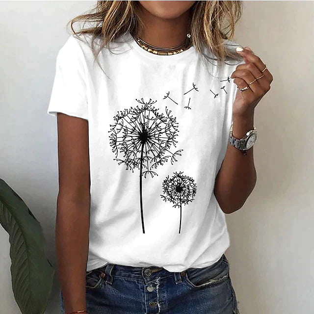 Versatile short sleeve women's round neck tee. Ideal for layering or casual everyday style.