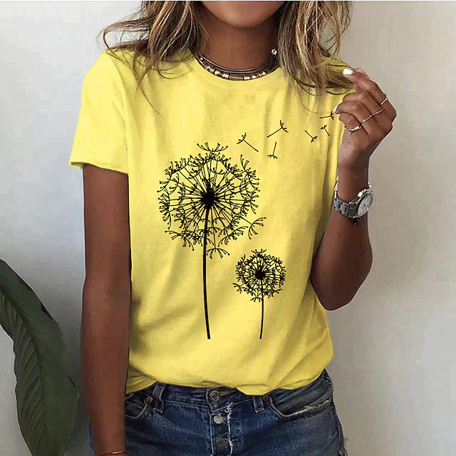 Soft fabric women's crew neck t-shirt, a wardrobe essential for comfort and easy styling.
