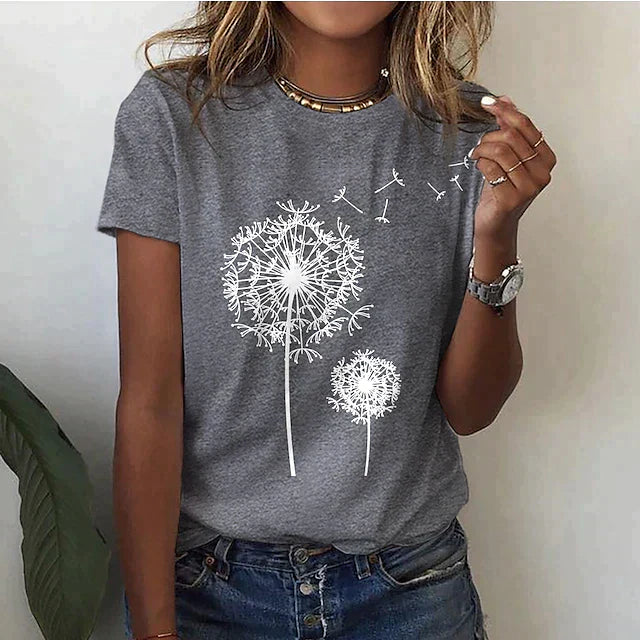 Women's classic round neck t-shirt with short sleeves, ultimate comfort for any casual outfit.