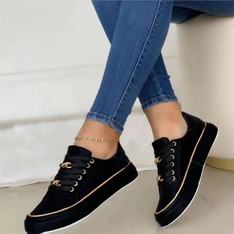 Stylish women's slip-on sneakers. Comfortable casual footwear for spring, summer, and fall fashion.