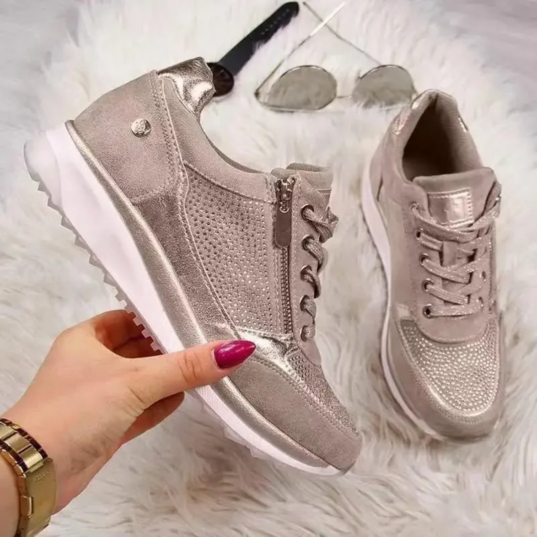 Women's comfortable waterproof walking shoes, ideal for all-weather outdoor activities & daily wear.