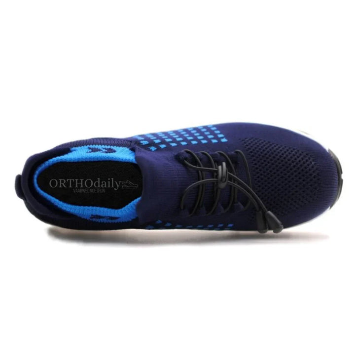 Woman walking in ComfortEase therapeutic shoes, emphasizing daily wear comfort and foot support.