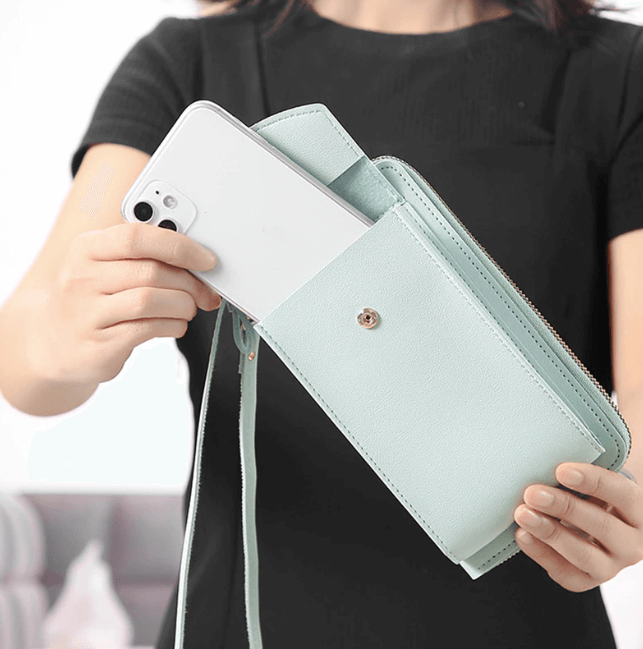 Compact PU leather bag in a neutral beige, an essential women's daily bag with adjustable strap