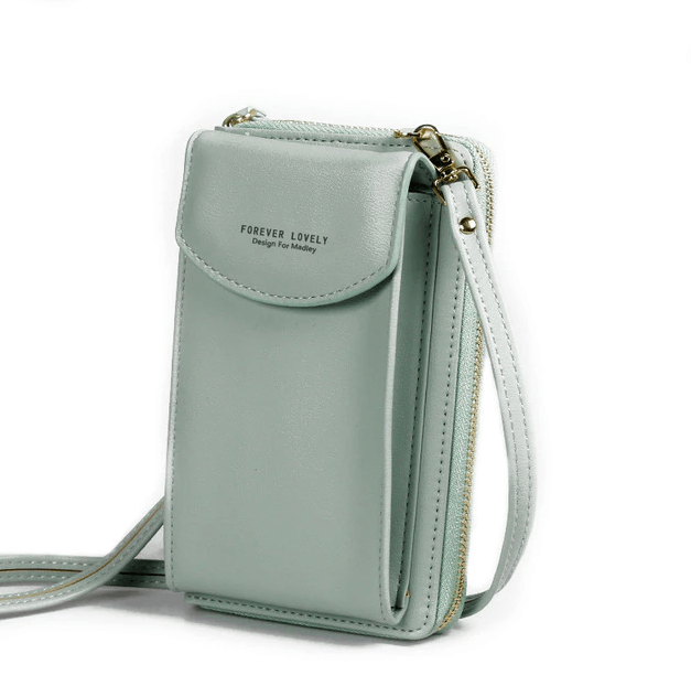Compact grey PU leather bag with an adjustable strap, a practical and stylish women's daily bag