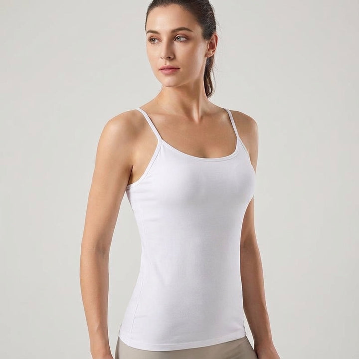 Women's apparel: tank top with built-in bustier, sleeveless design, adjustable for perfect fit