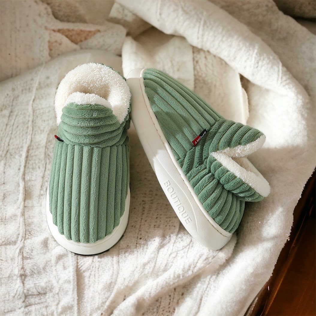 Stylish Aurora women's slippers, perfect cozy plush footwear for indoor comfort & relaxation.