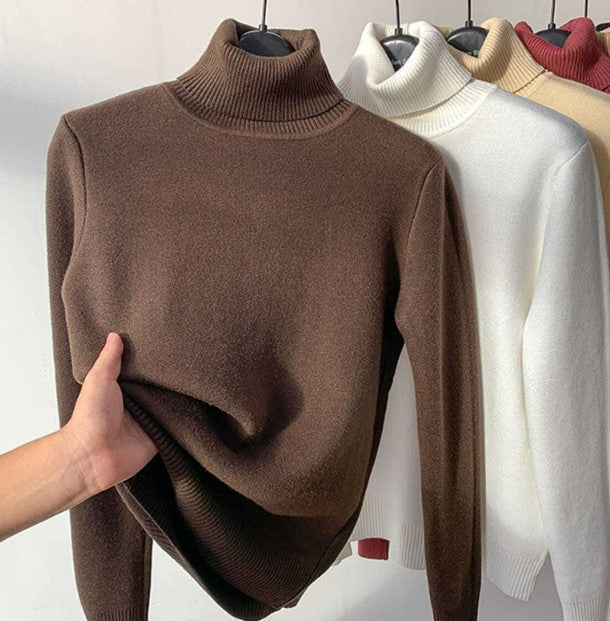 Chic long-sleeve women's turtleneck pullover. Textured knit for fall comfort & warmth.