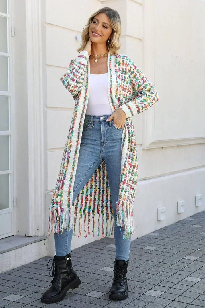 Women's versatile colored cardigan, an open front long sleeve top for effortless fall and spring styling.