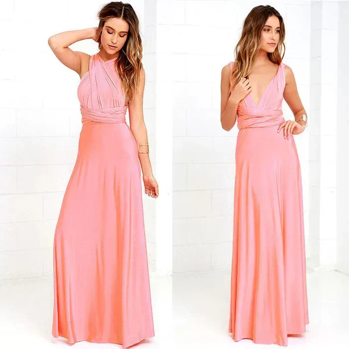 Stylish women's elastic wrap dress, perfect for spring dresses and elegant summer outfits.