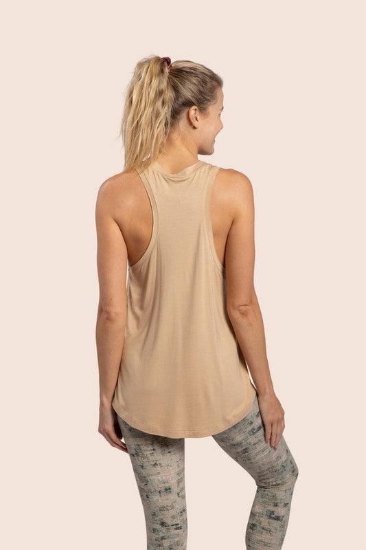 Women's summer tank top with a flowy silhouette, perfect for relaxation.