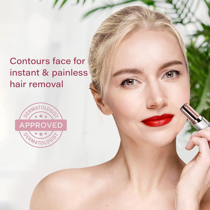 Lightweight and portable electric facial hair remover for on-the-go women's beauty