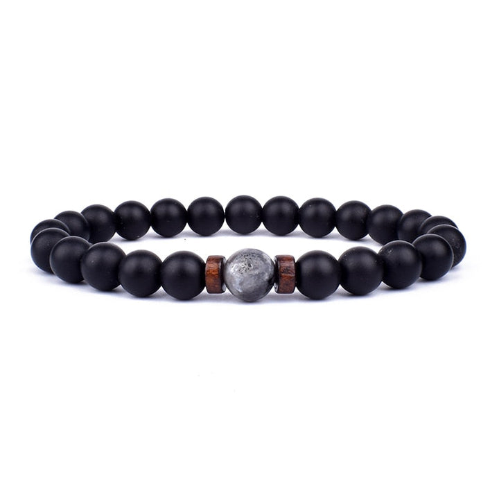 Stylish black natural stone bracelet, an elegant women's accessory for a chic and timeless fashion statement.