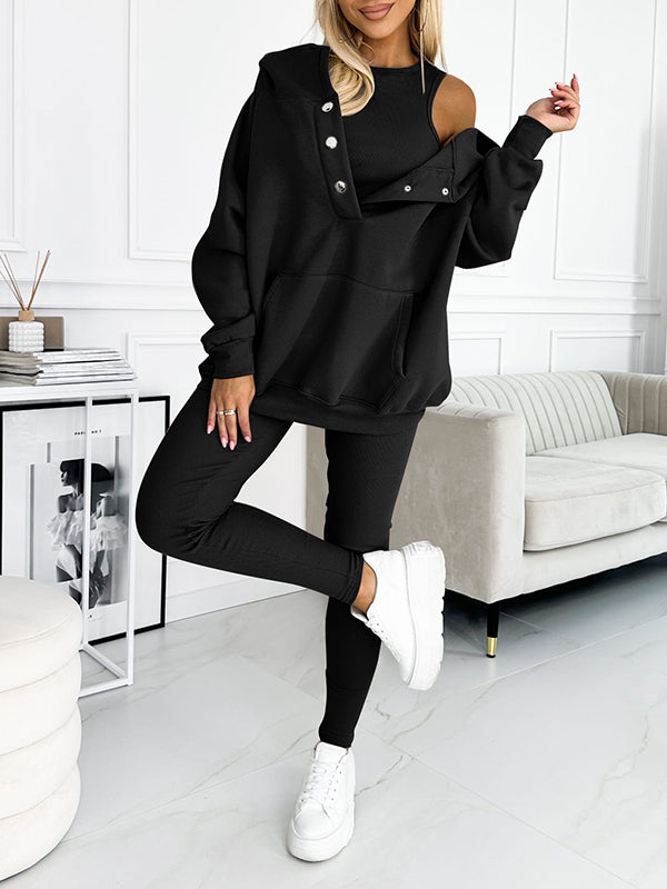 Detail of the comfortable waistband and soft fabric of the Elodie women's loungewear set.