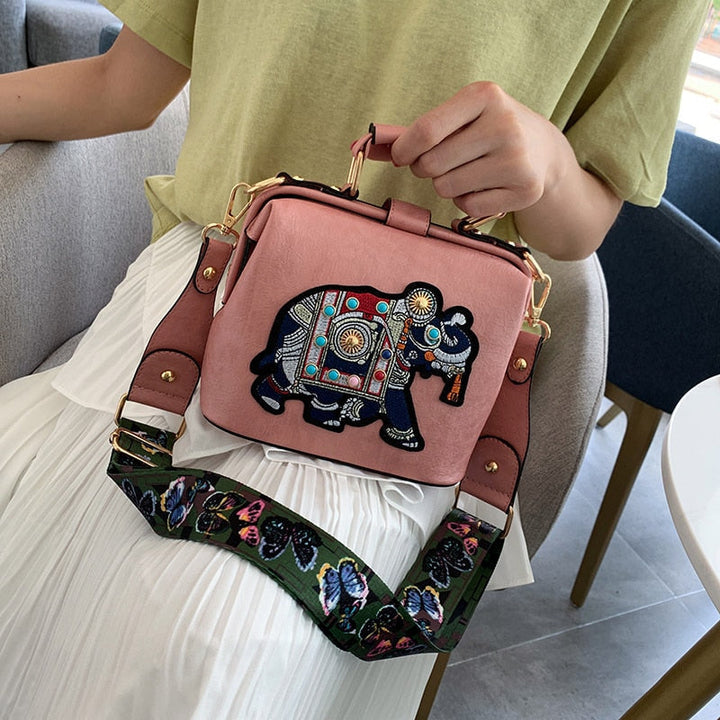 Women's boho chic shoulder bag with intricate mandala embroidery, a perfect gift for bohemian lovers