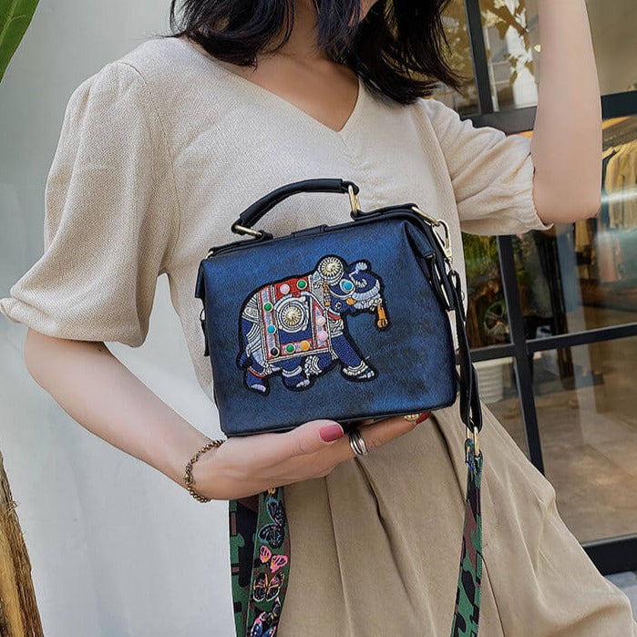 Lightweight women's handbag with embroidered mandala, designed for comfort and style, boho aesthetic