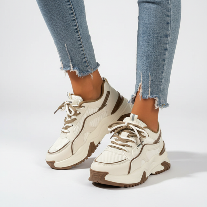 Breathable women's platform sneakers, Cynthia, high sole for elevated comfort and fashion