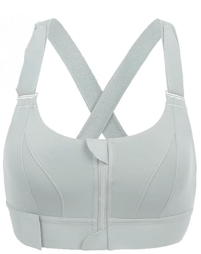Stylish FlexiFit women's sports bra with a front zipper for easy wear, offering high support for all workouts.
