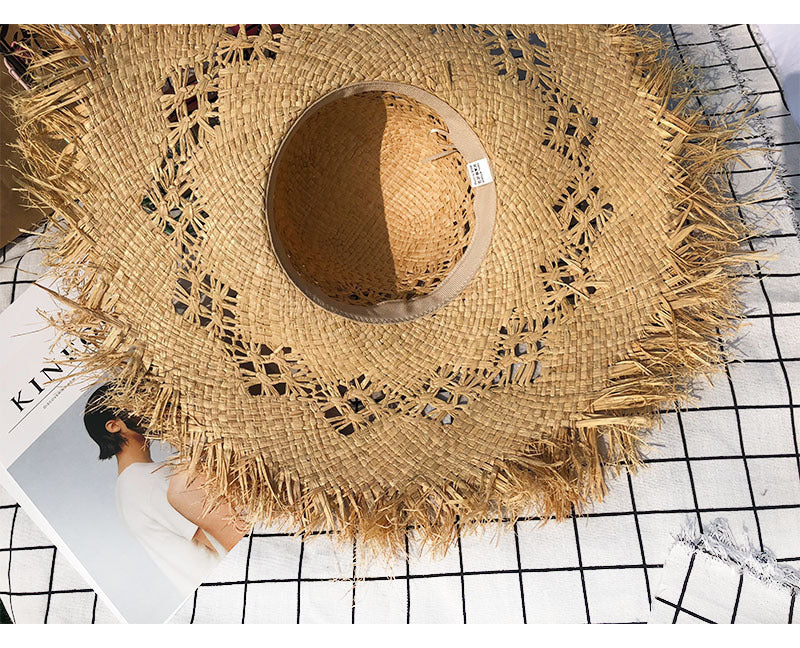 Elegant straw floppy Panama hat for women with stylish band, ideal sun protection