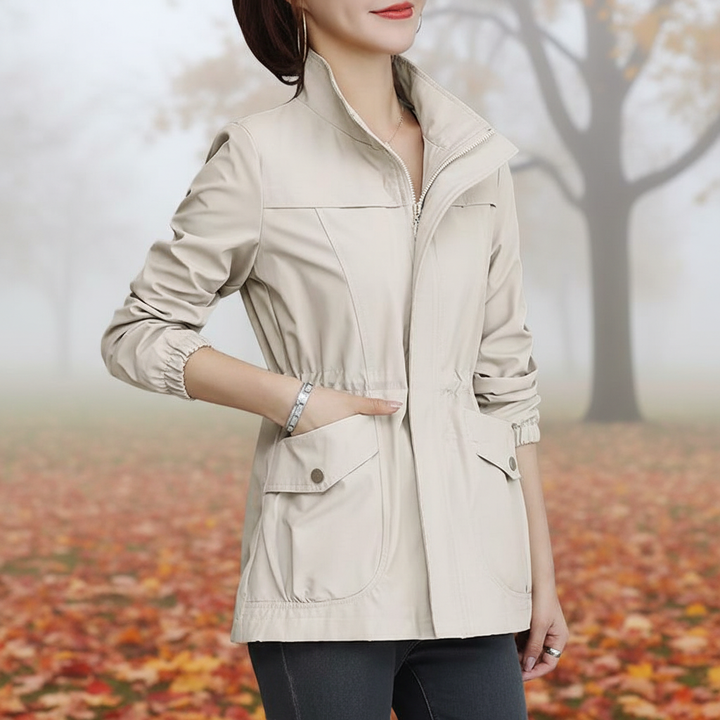 Women's Flora transitional jacket, stand-up collar, perfect for autumn & spring, cotton blend