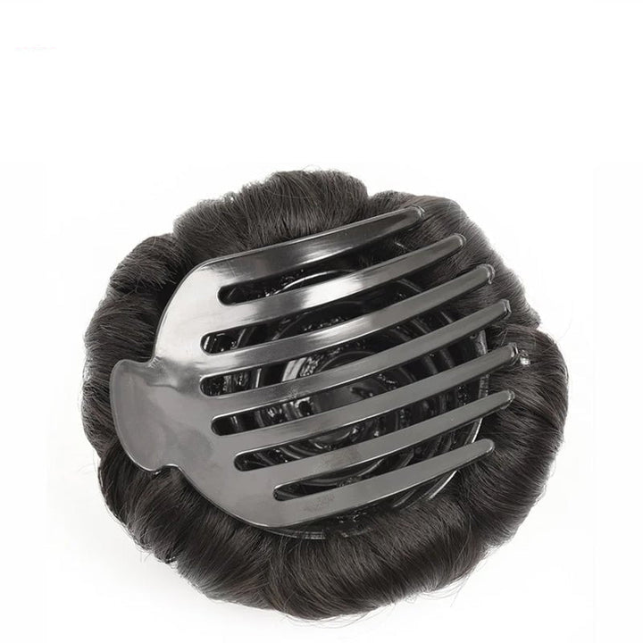 Women's floral hair clip with synthetic extension for elegant updo. Fiora accessory.