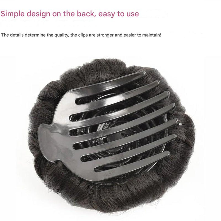 Women's synthetic hair extension and flower hair clip for formal updos.