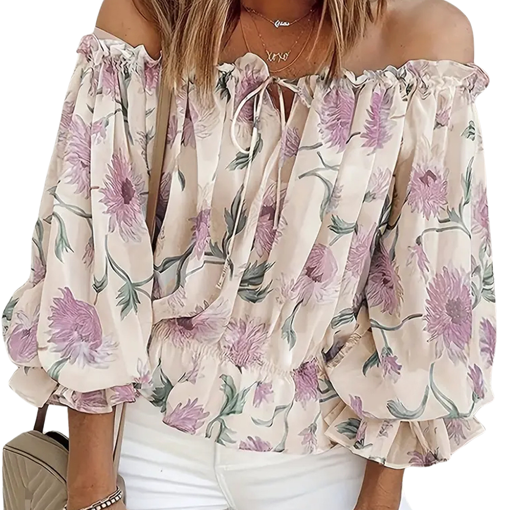 Summer-ready floral off-shoulder blouse for women, comfortable and stylish