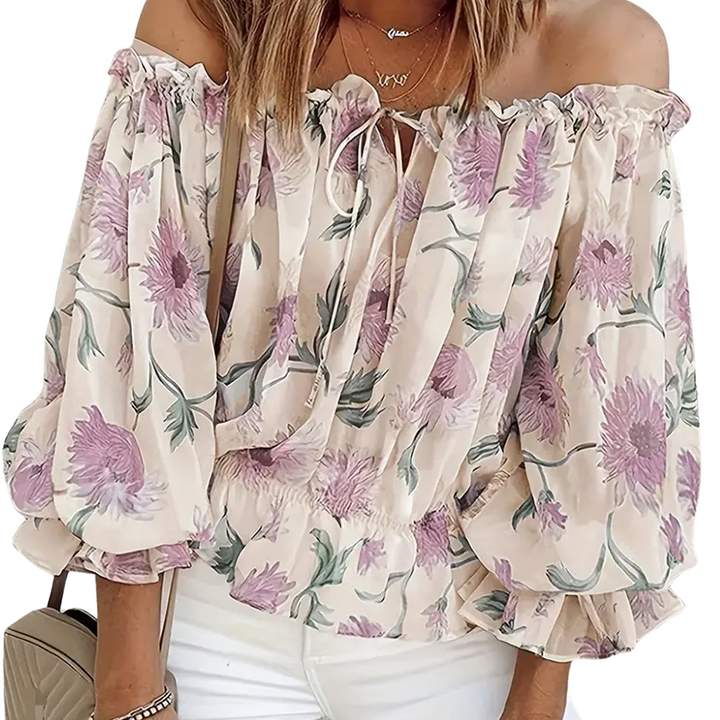 Summer-ready floral off-shoulder blouse for women, comfortable and stylish