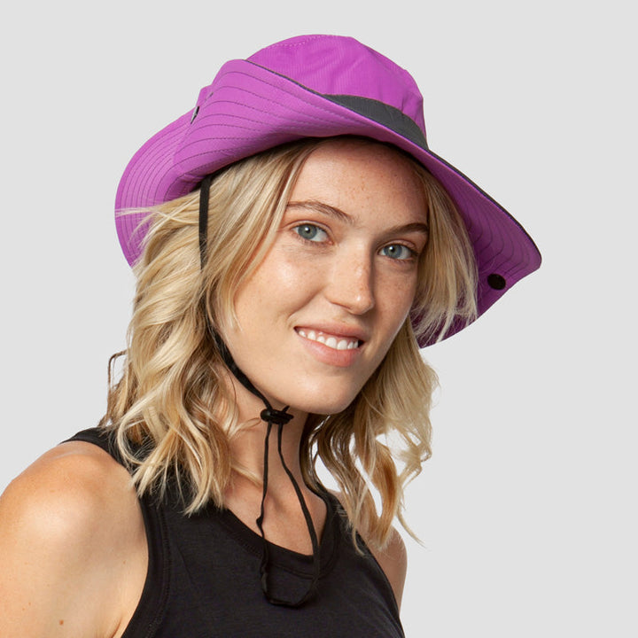 Ultimate UV protection women's sun hat, foldable wide brim, breathable, and with a convenient ponytail slot.