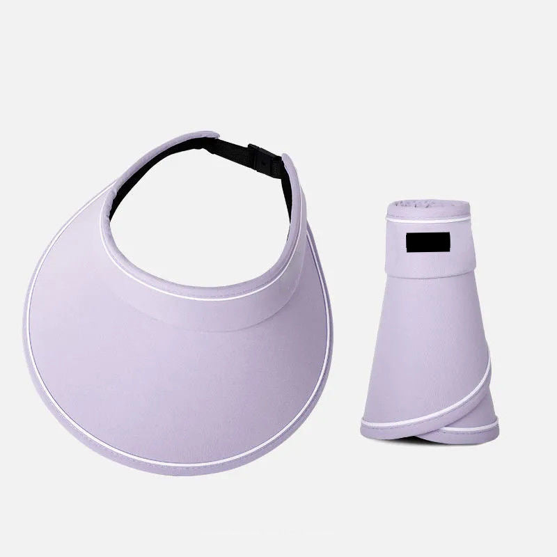 Women's wide-brimmed roll-up visor hat, FoldSun Pro, essential UV protection for travel