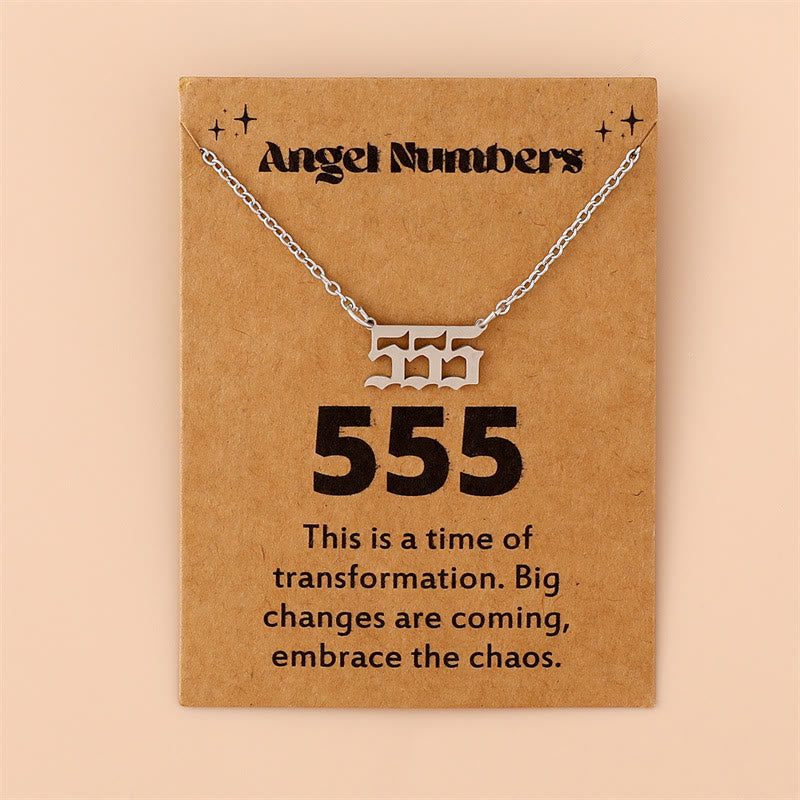 Silver angel numbers minimalist necklace, durable stainless steel, women's daily wear.