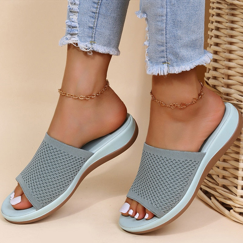 Women's Mirelda handmade retro summer sandals. Stylish and comfortable open-toe flat footwear.