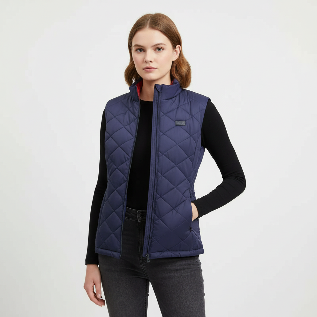 Amber women's heated vest with 9 heating zones, winter outerwear for ladies