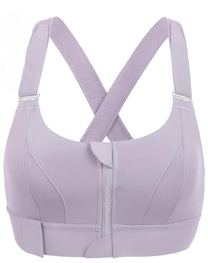 Adjustable women's high support sports bra in black, perfect activewear for fitness apparel & workouts.