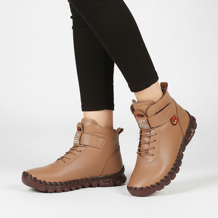 Stylish women's high top winter boots, perfect for cold weather, comfy non-slip sole