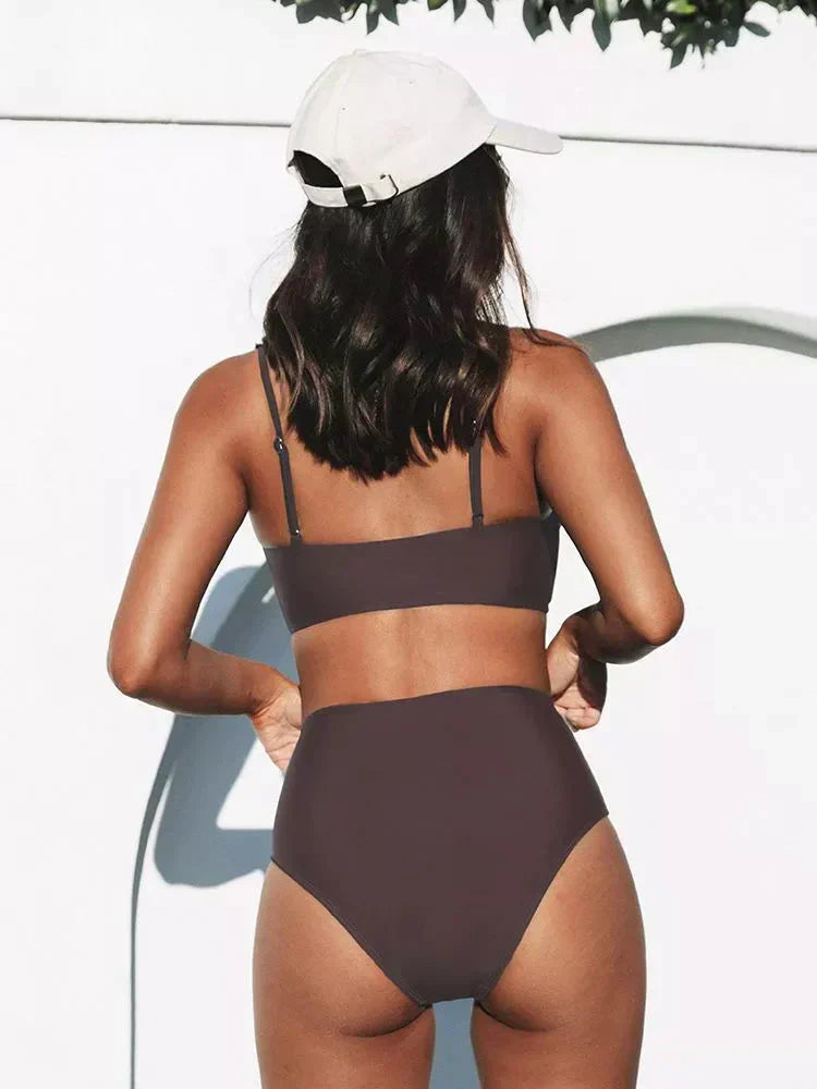 Summer essential: Women's high waist bikini, quick-dry two-piece for stylish beach days.