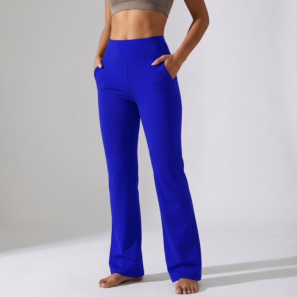 Versatile women's high-waist athletic pants, flared for active and lounge wear styles