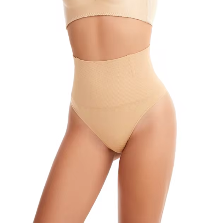Invisible women's seamless high waist thong. Body shaper provides smooth shaping and firm control under clothes.
