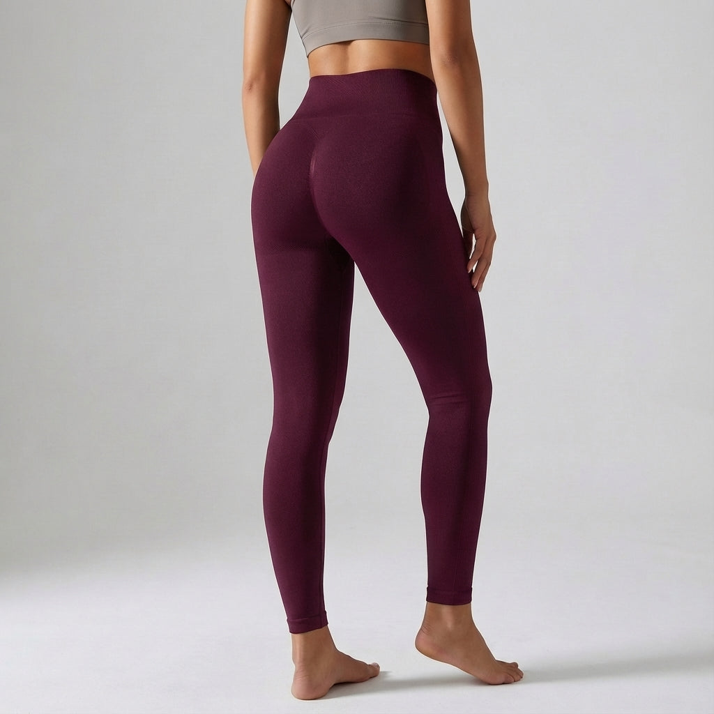 Close-up of the fabric texture of Janet women's compression sculpting leggings, black color